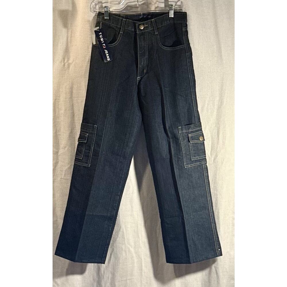 Men’s Y2K Utility Cargo Jeans by TUMI Dark Indigo Denim W29 L30